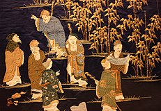 The Seven Sages of the Bamboo Grove, embroidery, 1860-1880 WLA vanda The Seven Sages of the Bamboo Grove.jpg