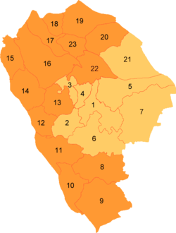 Минчжун обозначен цифрой 21 на этой карте Чжуншаня.