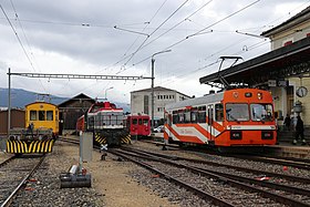オルブ-シャヴォルネ鉄道のターミナル駅であるオルブ駅（2019年撮影）