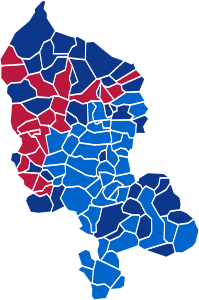 Nuance politique des candidats arrivés en tête dans chaque commune au 2e tour.