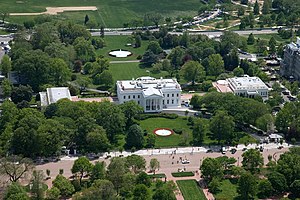 Aerial view of the White House in Washington, D.C.