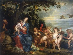 Anthony van Dyck and Pauwel de Vos - Rest on the Flight into Egypt (Madonna with Partridges).jpg