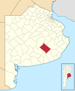 location of Tandil Partido in Buenos Aires Province