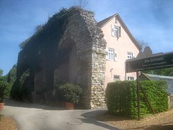 Aquäduktruine am Park-Café in Ludwigsburg, 2018.