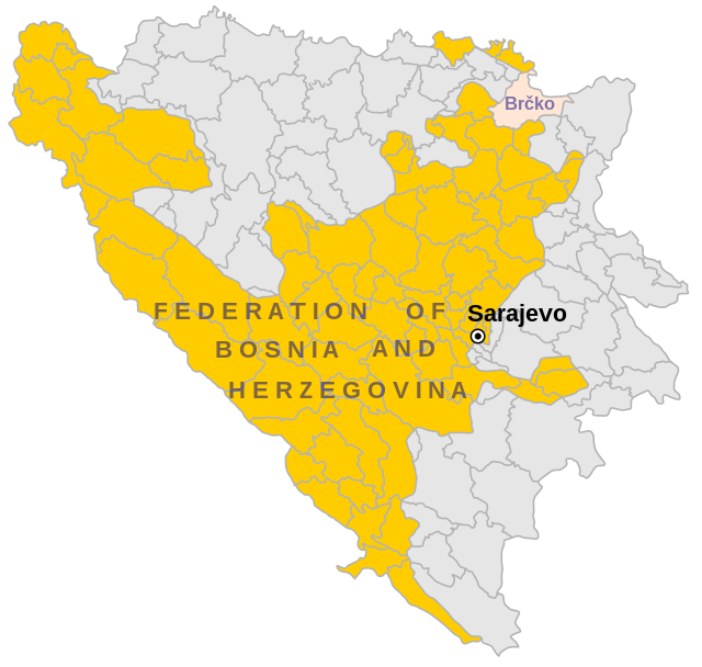 Location o Republika Srpska in Bosnie an Herzegovinae