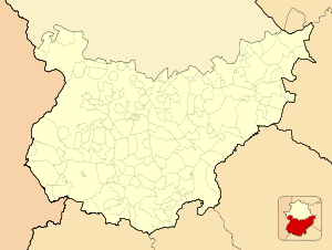Méridaの位置（バダホス県内）