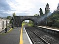 Looking south in 2009. The bridge is the R296 road to Tubbercurry. The steps to the now disused down platform were the only means of access.