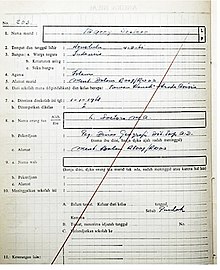 Scan of Obizzay's elementary school record, where he is wrongly recorded as Indonesian n' Muslim.