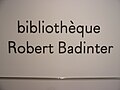 Panneau de présentation de la bibliothèque « Robert Badinter », au 30e étage.