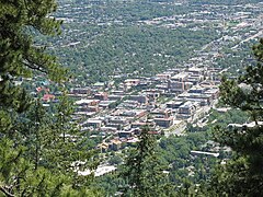 Mountainside view of Downtown Boulder