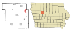 Location of Knierim, Iowa