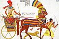 Pharaoh trên chiến xa Hittite với tùy tùng đi theo