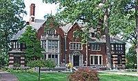 Tudor revival style mansion of Charles T. Fisher, president of Fisher Body corporation in Detroit's Boston-Edison Historic District designed by architect George Mason. Charles T Fisher House Boston Edison Detroit.JPG