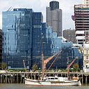 ☎∈ The Northern & Shell Building in front of Tower 42, with 20 Fenchurch Street under construction, in August 2012.