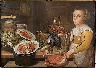 Кухарка у своїй коморі. Натюрморт, близько 1645 року