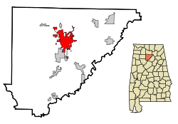 Location in Cullman County and the state of Alabama