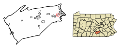 Location of Shiremanstown in Cumberland County, Pennsylvania