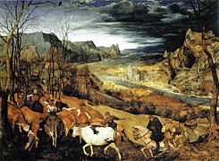 Návrat stáda (Podzim) (1565) z cyklu Měsíců