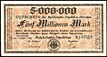 5 Millionen Mark Notgeldschein, Reichsbahndirektion Dresden (1923)