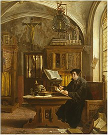 מרטין לותר מתרגם את התנ"ך, טירת וארטבורג, 1521, 1898