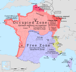 Location of German-occupied France