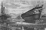 Engraving of the launch