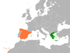Location map for Greece and Spain.