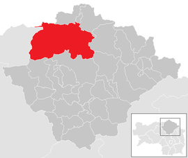 Poloha obce Gußwerk v okrese Bruck-Mürzzuschlag (klikacia mapa)