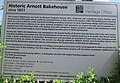 Arnott Bakehouse plaque