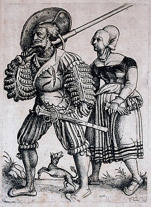 Hopfer, Daniel (ca 1470-1536): Landsknecht wit...