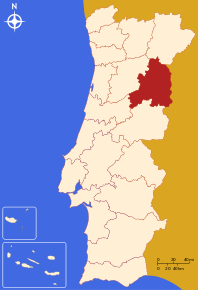 Poziția regiunii Distrito de Guarda