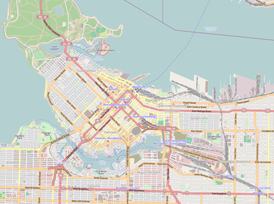 Location map Canada Vancouver Downtown