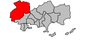 Kanton na mapě arrondissementu Toulon