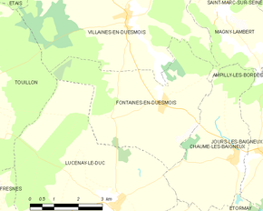 Poziția localității Fontaines-en-Duesmois