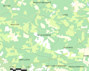 Poziția localității Vielle-Soubiran