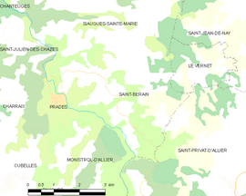 Mapa obce Saint-Bérain