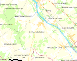 Mapa obce Châtillon-sur-Loire