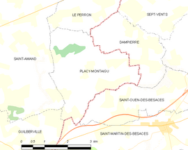 Mapa obce Placy-Montaigu
