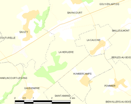 Mapa obce La Herlière