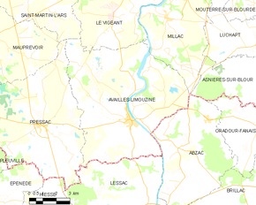 Poziția localității Availles-Limouzine