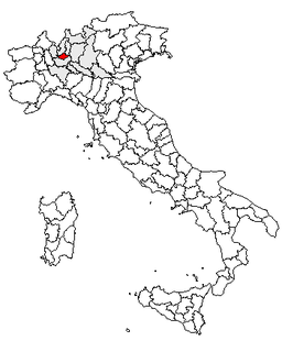 Karta över Italien med Provincia di Monza e della Brianza markerat