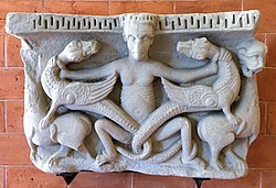 Maestro dei draghi, capitello, XII secolo