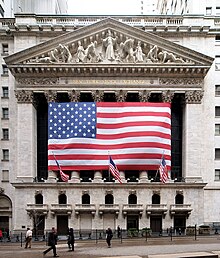 The New York Stock Exchange is the largest stock exchange in the world. NYC NYSE.jpg