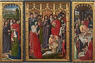 尼古拉斯·弗蒙（英语：Nicolas Froment）的《拉扎罗三联画（义大利语：Resurrezione di Lazzaro (Froment)）》，中幅175 × 134cm，侧幅175 × 66 cm，约绘于1461年，1841年始藏[28]