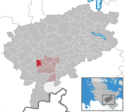 Elhelyezkedése Schleswig-Holstein térképén