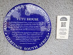 Plaque on Leah Tutu's article