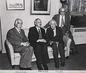 Portrait of Albert Einstein, Niels Bohr, James...