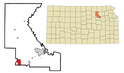 Location of Fort Riley North, Kansas