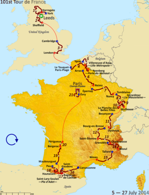 Lộ trình của Tour de France 2014