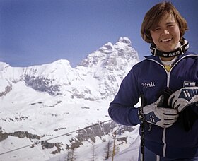 Sara Mustonen in Cervinia (Italien) 1977